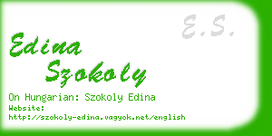 edina szokoly business card